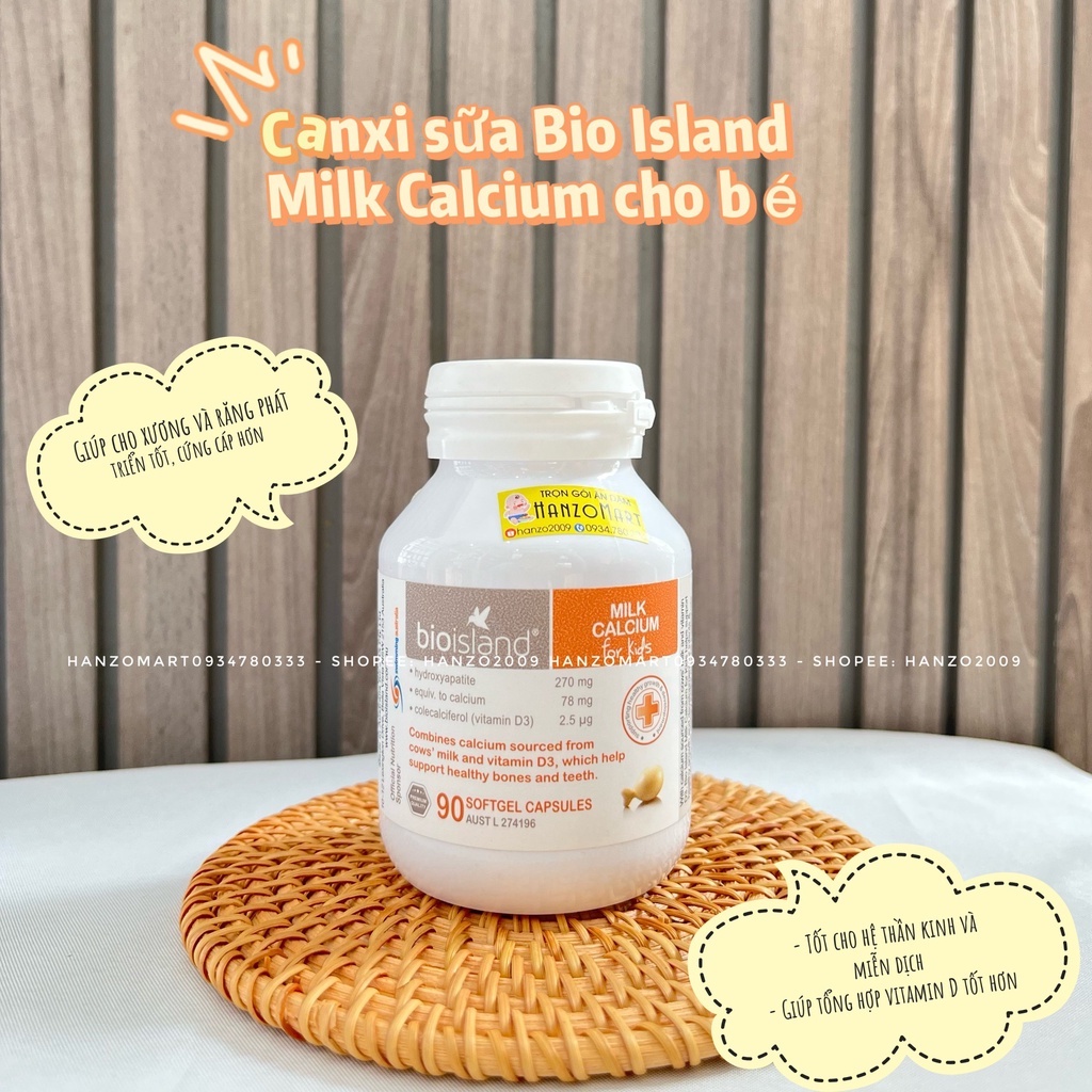 Canxi cho bé CANXI SỮA BIOISLAND MILK CALCIUM ÚC CHO BÉ