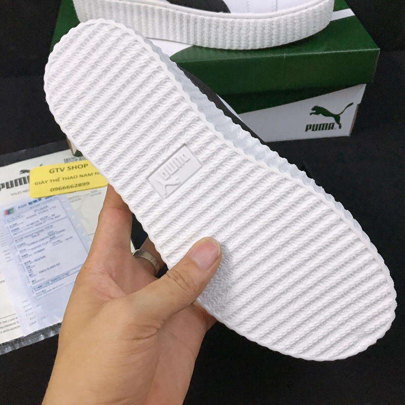 Loại đế vân răng cưa - Tặng hộp, bill và dây lụa - Giày thể thao sneaker PM trắng sọc đen, size 36-39.     .