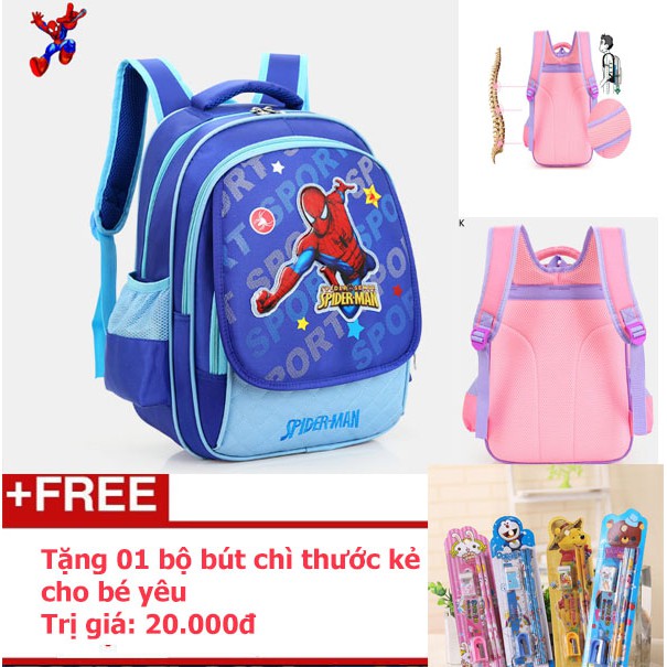 Ba lô cho bé trai từ lớp 1 đến lớp 4 hình spider-man