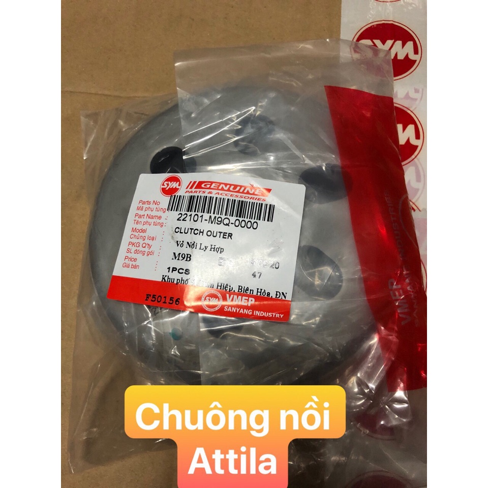 Chuông nồi/ Vỏ nồi ly hợp xe Attila [Chính hãng SYM]