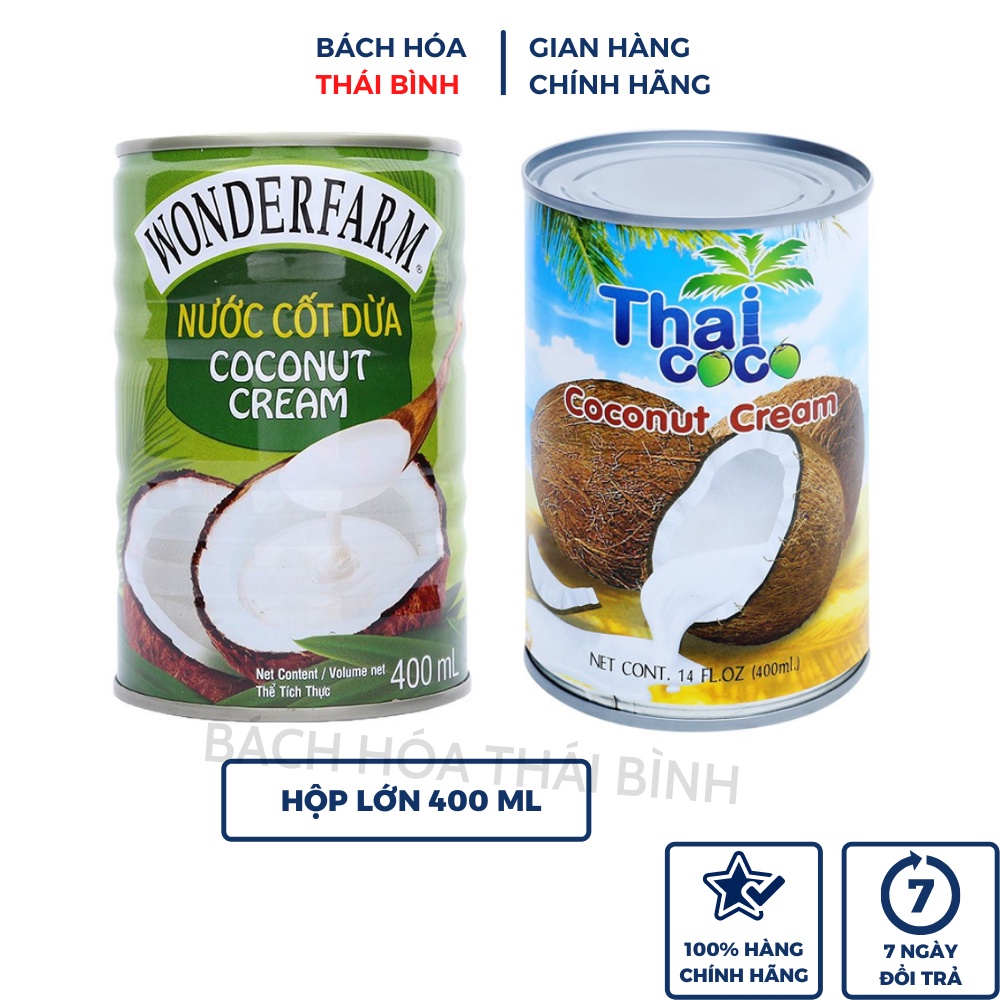 Nước Cốt Dừa Wonderfarm/ Thai coco Lon 400ml
