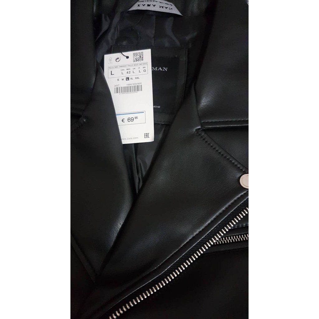 Áo khoác da Zara biker jacket nam auth chính hãng