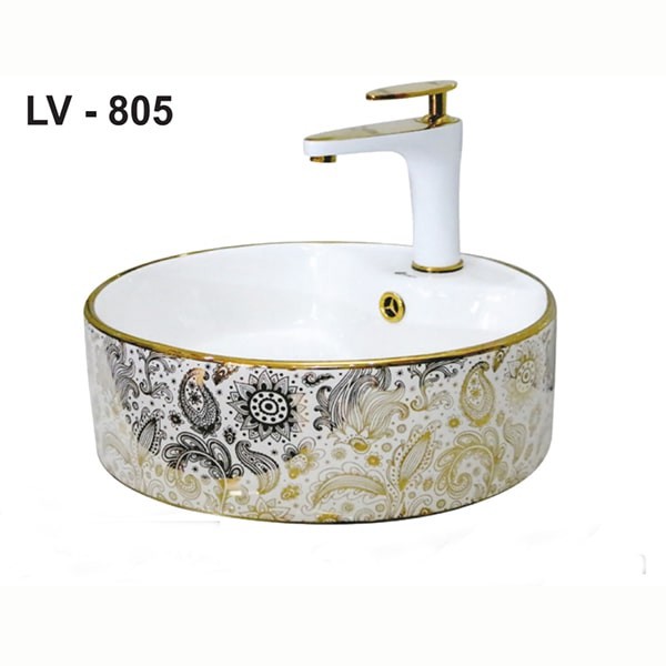 Chậu lavabo âm bàn [HÀNG BẢO HÀNH 5 NĂM] , chậu lavobo LV805 men tuyết phủ Nano mạ vàng cao cấp kèm ảnh thật video | BigBuy360 - bigbuy360.vn