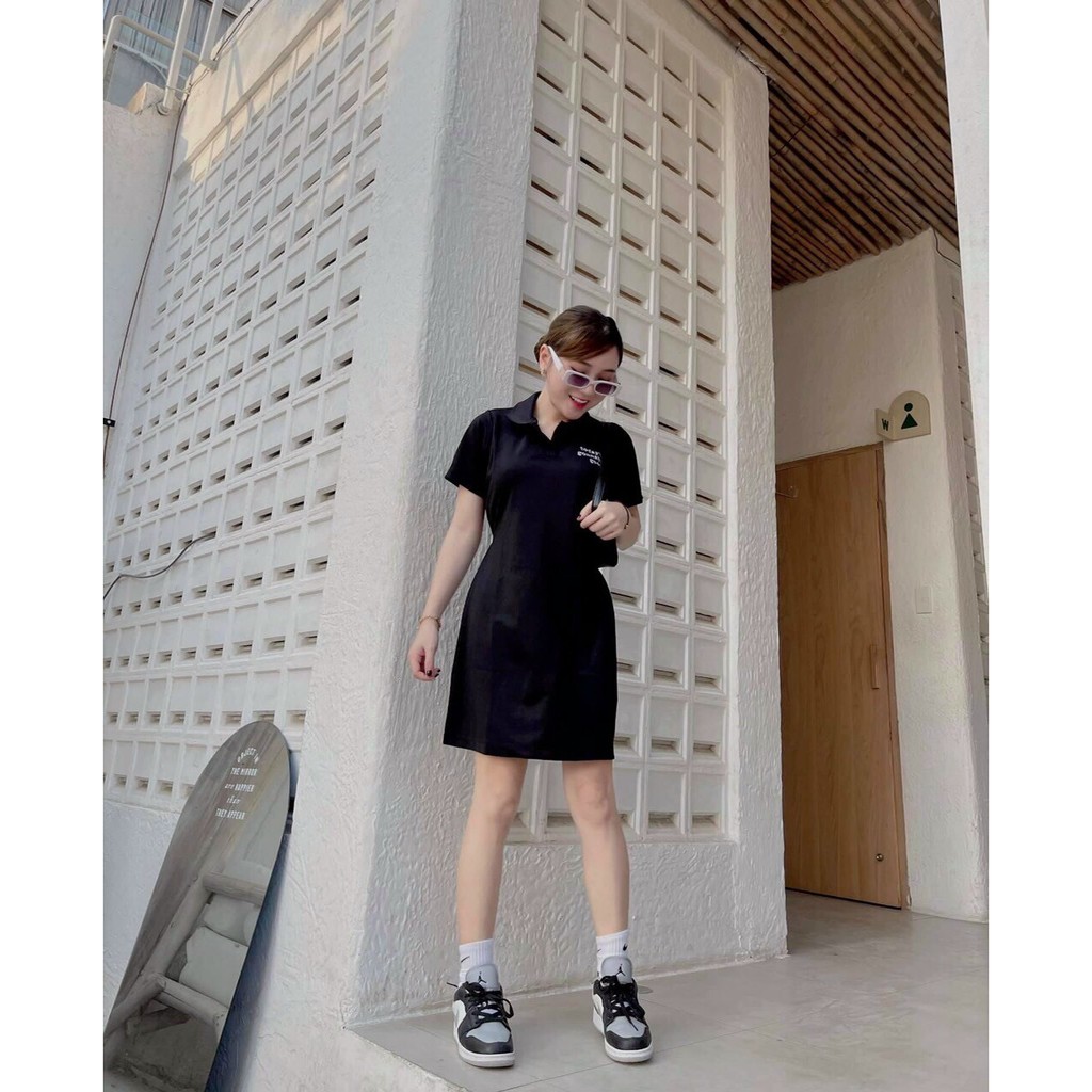 đầm borip fom ngắn cổ trụ ngắn tay