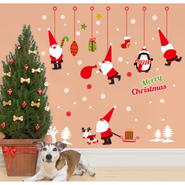 Hình Dán Trang Trí Giáng Sinh - Decal Dán Cửa Kính Trang Trí Noel Kích Thước 50 X70cm