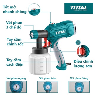 Máy phun sơn dùng điện TOTAL TT3506 220-240V, công suất 450W, lưu lượng tối đa 380ml/phút - chính hãng