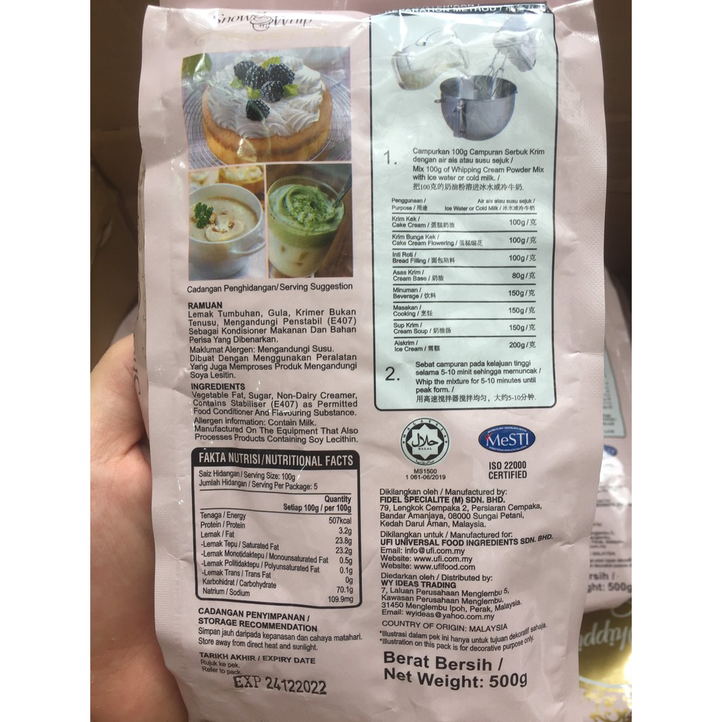 Bột Whipping Cream Snow Whip 500gr