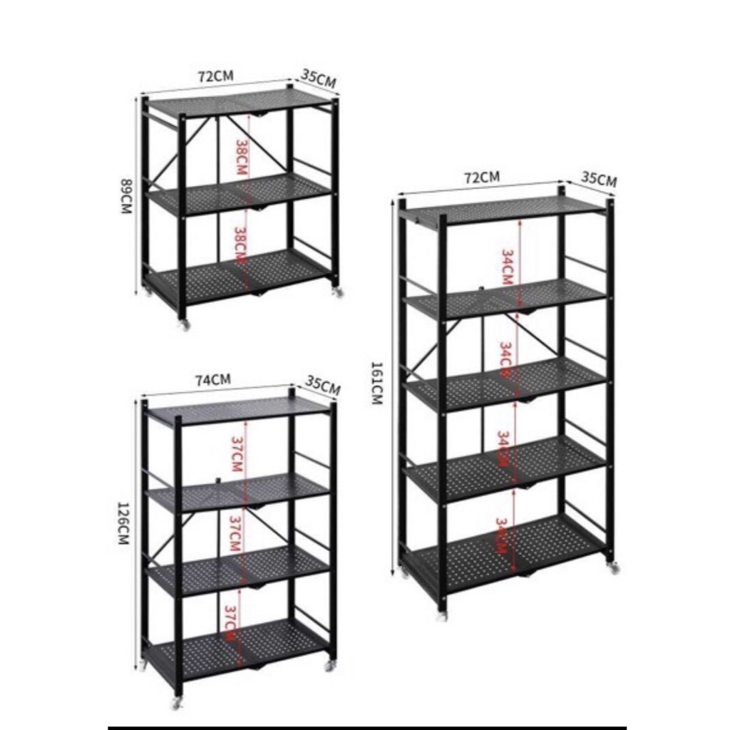 Kệ Sắt GẤP GỌN ĐA NĂNG 3 4 5 TẦNG Nhà Bếp Thông Minh tải trọng 200kg mẫu mới 2021  V125V