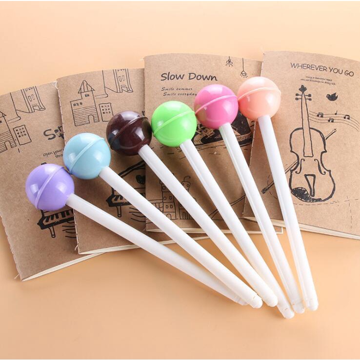 1 Bút Mực Gel Hình Kẹo Mút Dễ Thương Cho Học Sinh