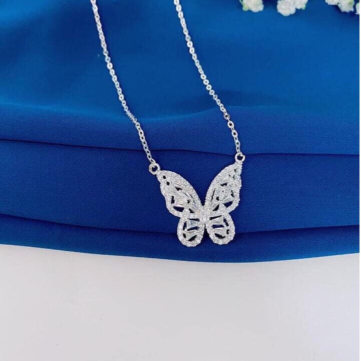 DÂY CHUYỀN NỮ BẠC TA - DC LIỀN MẶT BƯỚM XINH XẮN