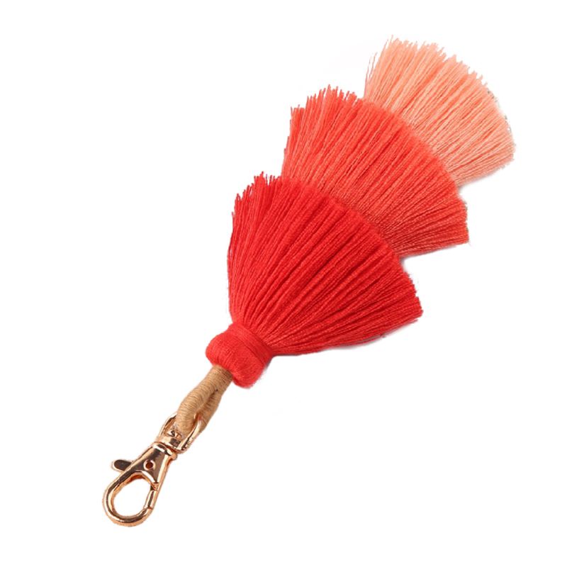 Móc Khóa Tua Rua Nhiều Màu Sắc Phong Cách Boho