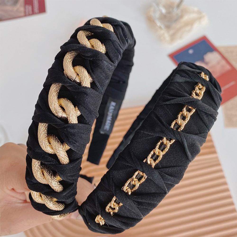 JARRED Băng Đô Dây Xích Thắt Nút Bằng Kim Loại Phong Cách Hàn Quốc Cổ Điển Cho Nữ