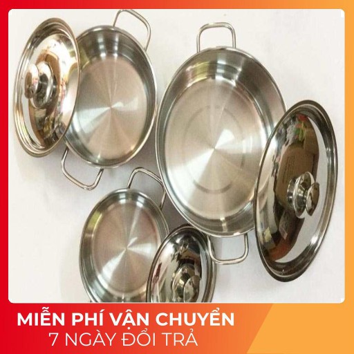 (Hoàn phí vận chuyển)COMBO BỘ 3 NỒI INOX SHARP CAO CẤP (16 - 20 - 24cm)