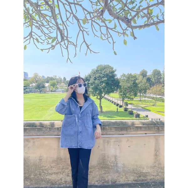 Áo jean nữ dài tay, áo sơ mi jean dài tay, áo bò nữ dài tay - A2