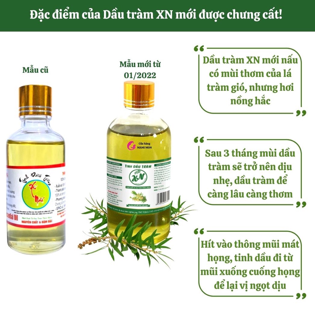 Tinh dầu tràm gió nguyên chất cho bé Shop Mami Mon– Tinh dầu tràm Xứ Nẫu Huế Shop Mami Mon