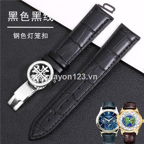 Đồng hồ đeo tay PATEK PHILIPPE ∈ Patek dây da màu đen có khóa cài có thể gập lại 2022 cho nam và nữ