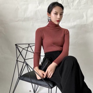 Áo len tăm cổ lọ trơn basic