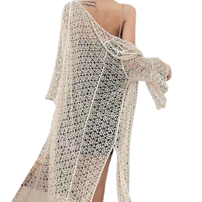 Brroa Bộ Đồ Bơi Kimono Tay Loe Dài Phối Ren Phong Cách Boho Thời Trang Mùa Hè Cho Nữ