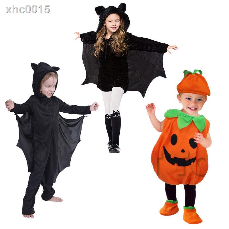 ☃✓Bộ đồ hóa trang Halloween hình quả bí ngô màu đen dễ thương cho bé