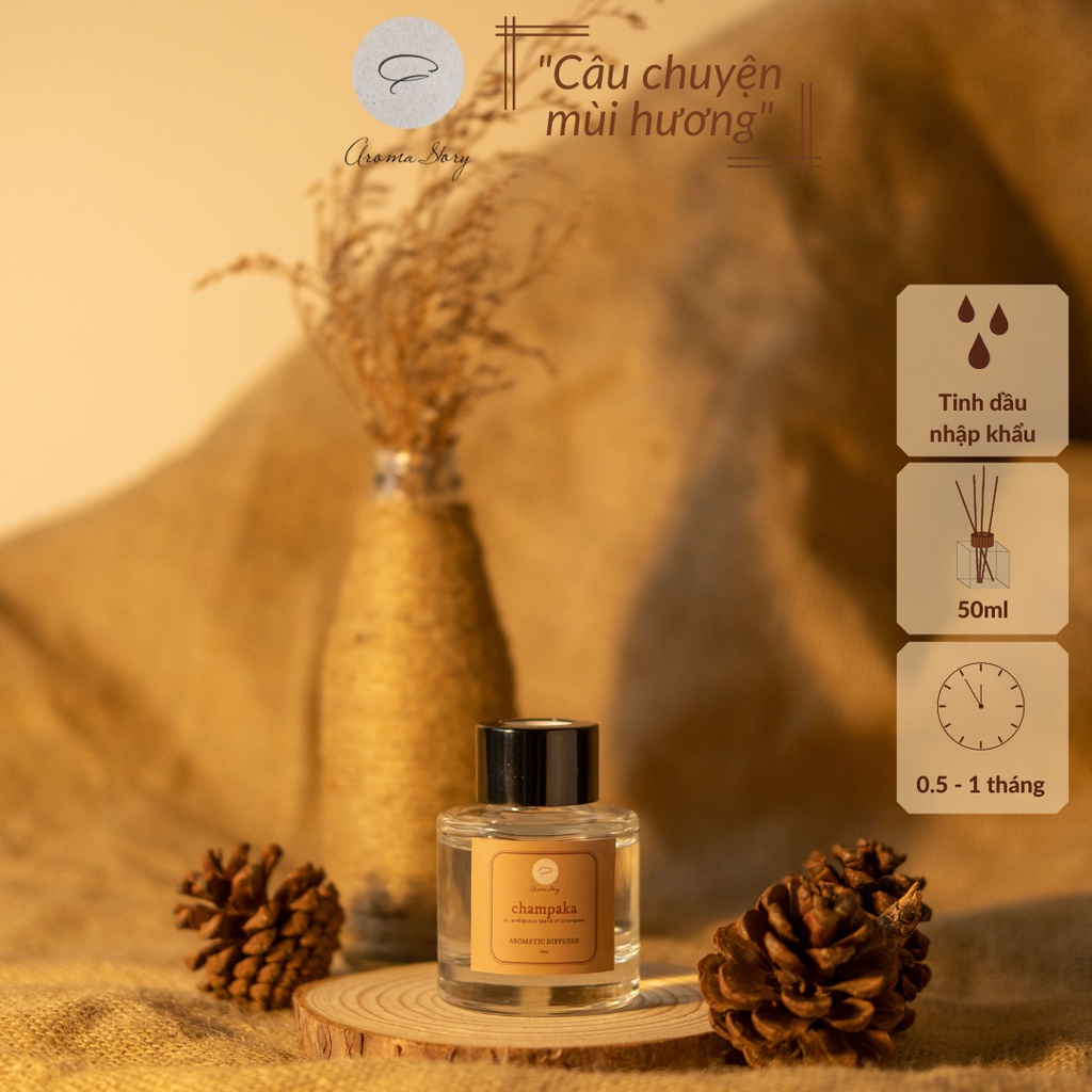 Tinh Dầu Khuếch Tán Aroma Story Hương Ngọc Lan Trắng Champaka Size 50ml/100ml