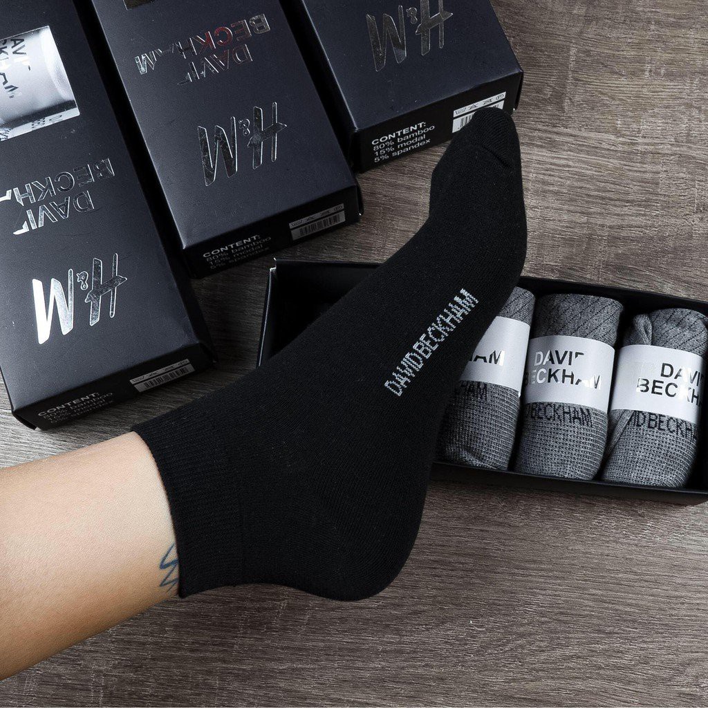 Tất Vớ HM David Beckham Cổ Ngắn - Tất Nam cao cấp hàng VNXK - Chất Cotton Chống Hôi Chân (1 đôi)