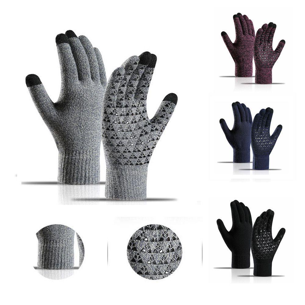 Găng Tay Lái Xe Đạp Bằng Silicone Lót Lông Cừu Chống Trượt