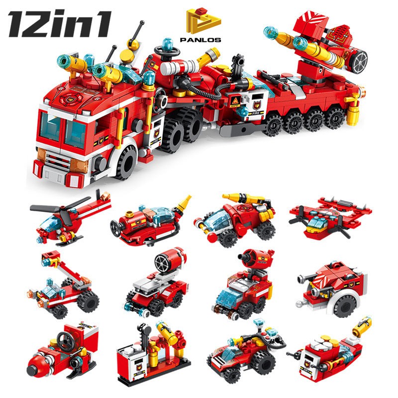 Đồ Chơi Lắp Ráp Kiểu LEGO Biệt Đội Cứu Hoả 12in1 PANLOS Model 633009 - 557 Mảnh Ghép