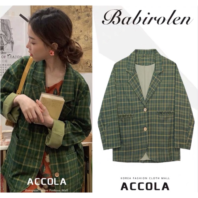 (Rẻ Vô Địch) Áo khoác caro blazer siêu hot mùa đông ulzzang order 7-10 ngày