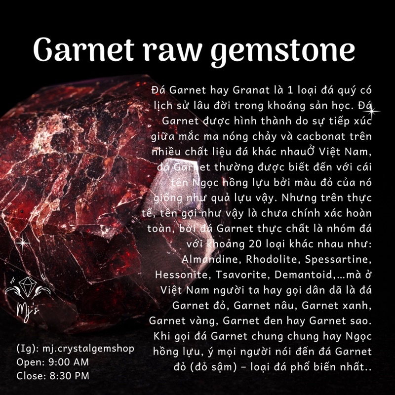 Đá thô Garnet đỏ sẩm T hanh H oá sưu tầm, reiki, thanh tẩy thiền định