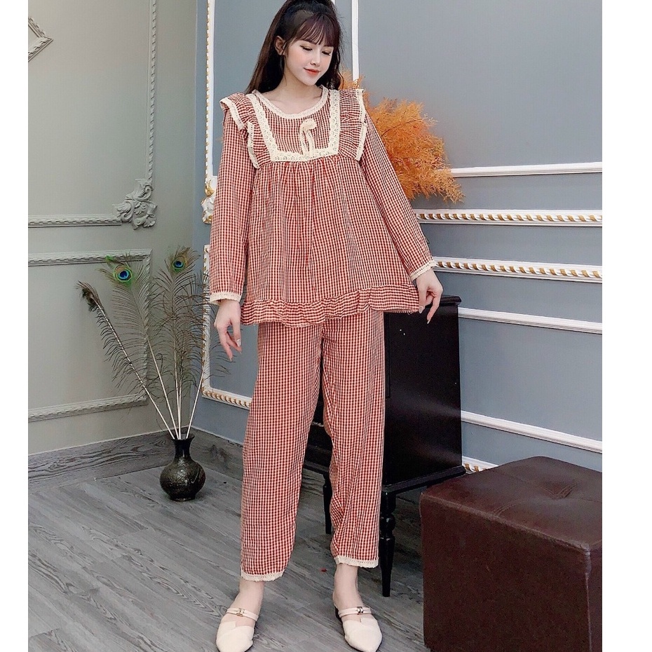 THANH LÝ_Bộ đồ bầu cổ bèo xinh xắn kiểu dáng chất THÔ LỤA MỀM MÁT cho mẹ bầu