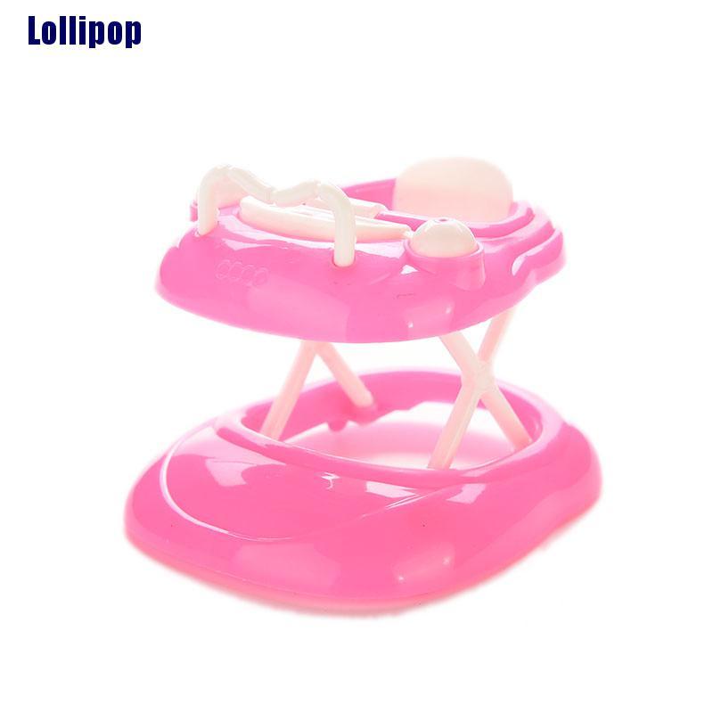 Đồ chơi tập đi bằng nhựa màu hồng dành cho nhà búp bê