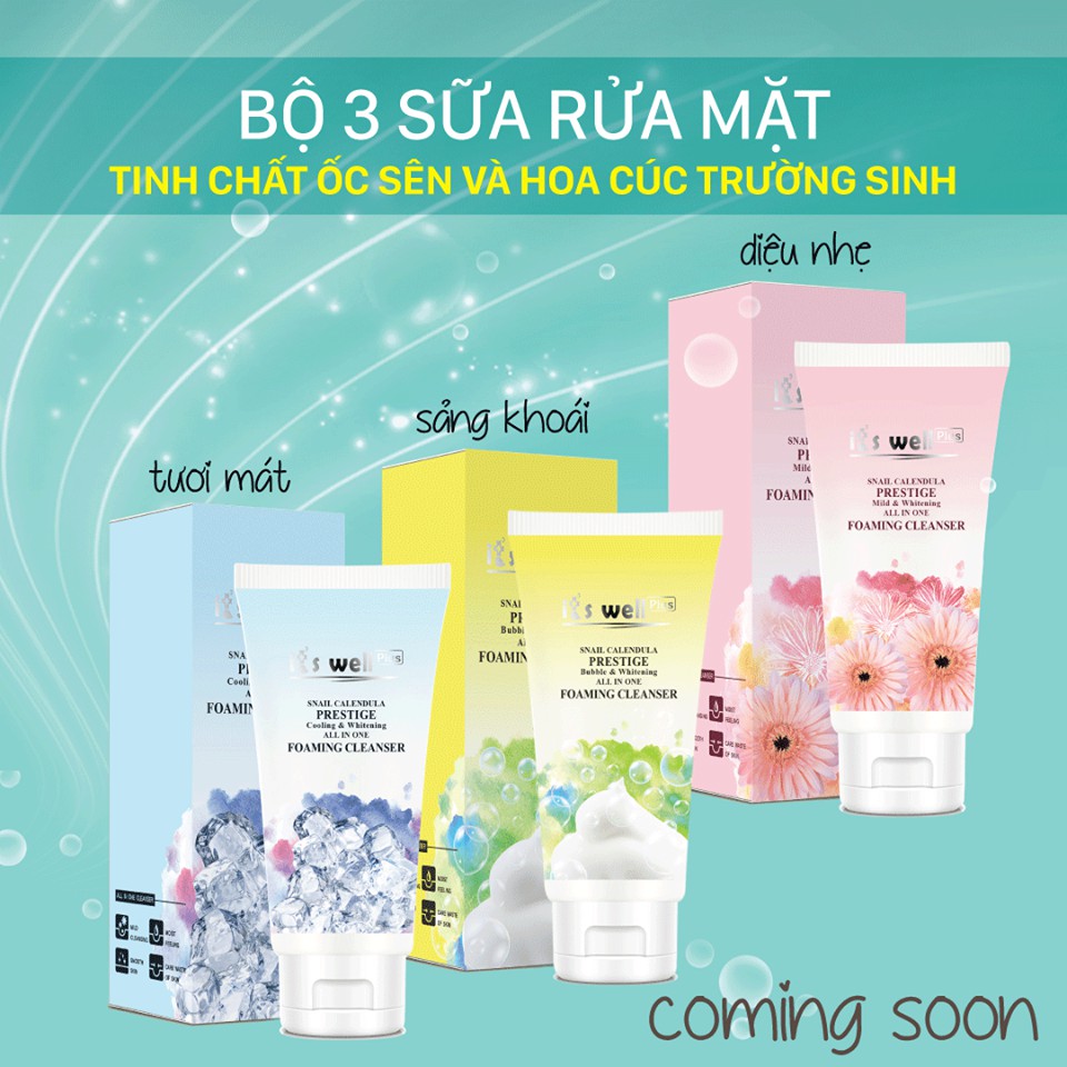 Bộ 2 sản phẩm làm đẹp siêu tiết kiệm It's Well Plus: Lõi phấn nước kiềm dầu &amp; Sữa rửa mặt 150 ml