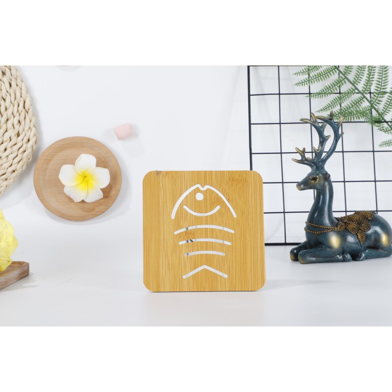 Miếng Lót Nồi Cách Nhiệt Gỗ Tiện Dụng Nhiều Hình Dễ Thương