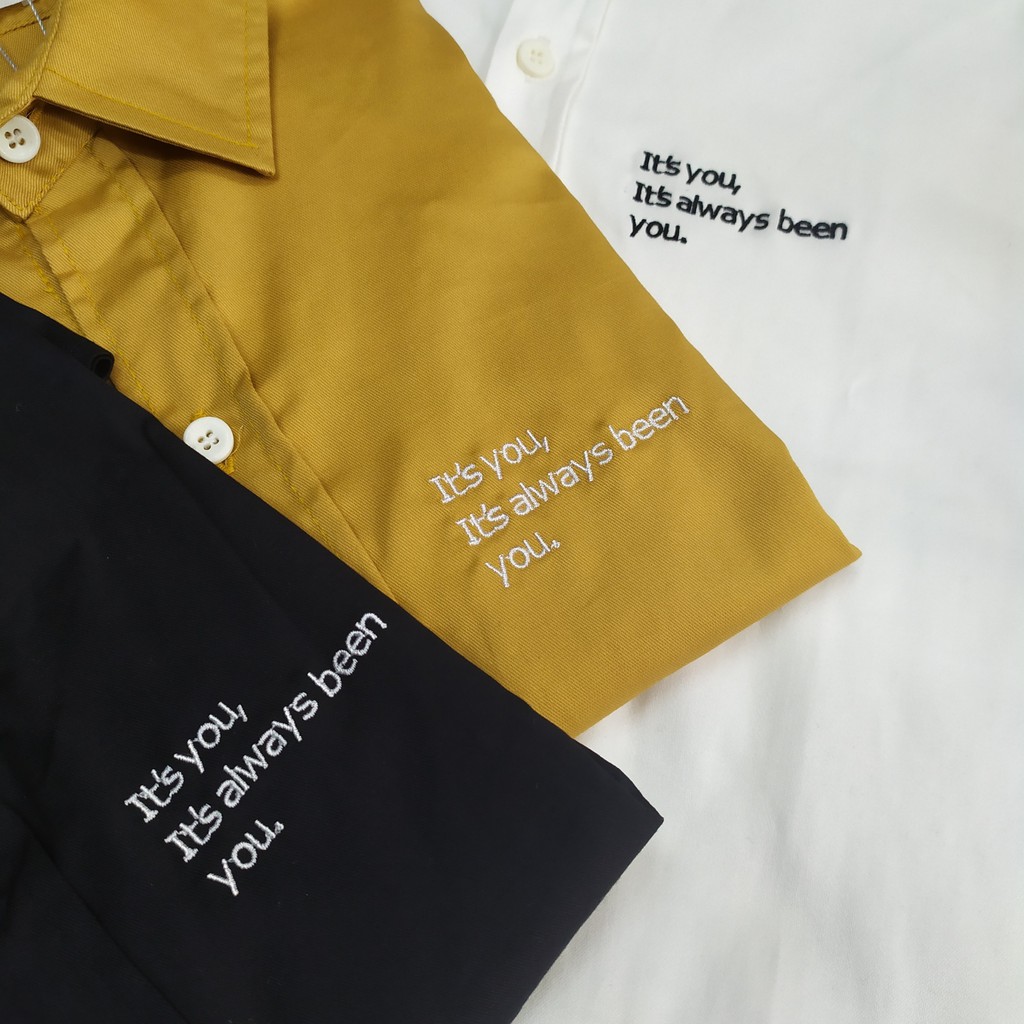 Áo sơ mi nam hàn quốc thêu It's you - Áo Flannel Nam | BigBuy360 - bigbuy360.vn