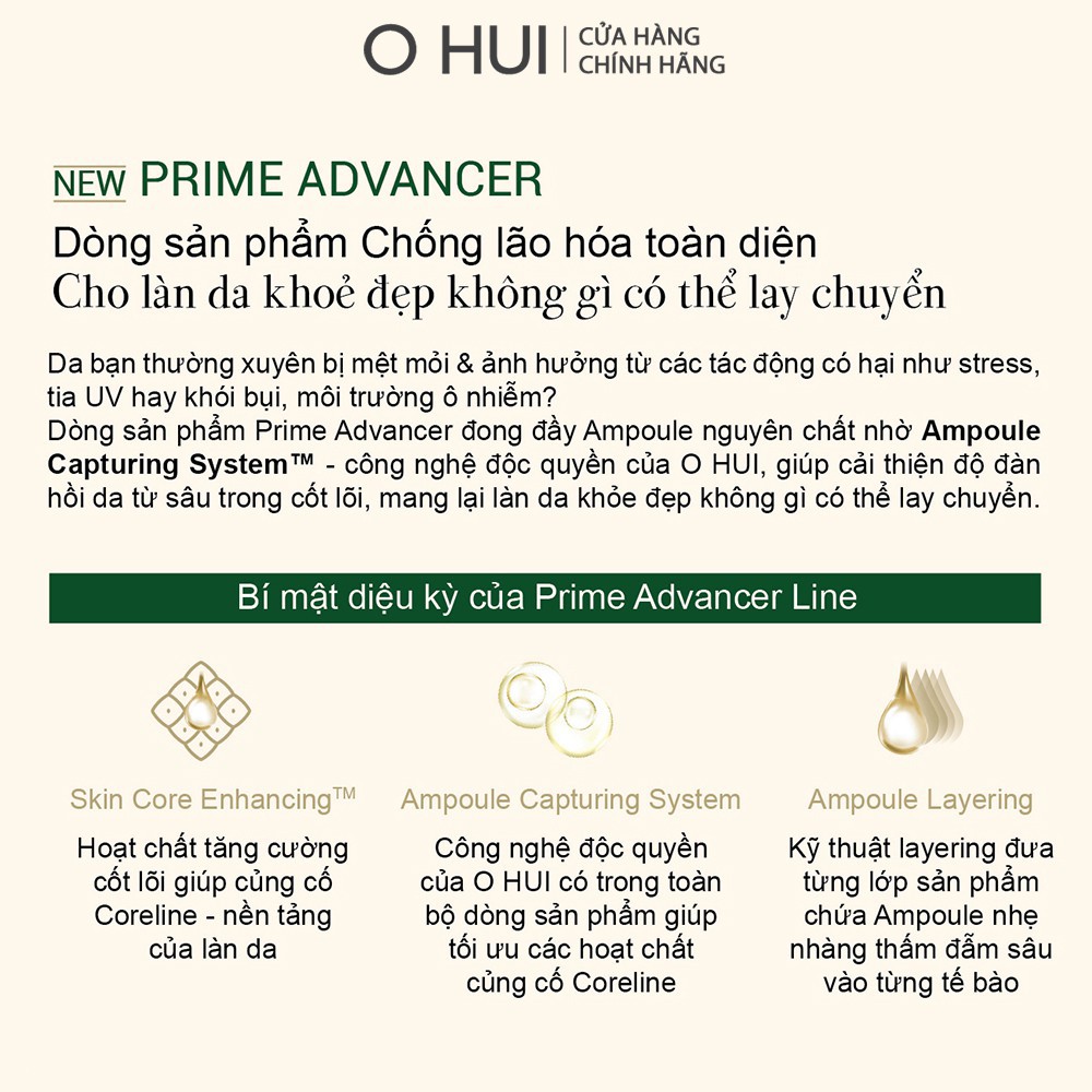 Gói tinh chất trắng da chống lão hóa toàn diện - Ohui Prime Advancer Ampoule Serum-1ml