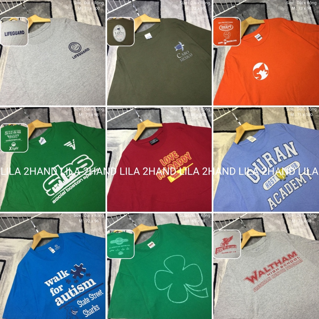 Áo phông mỹ 2hand Unisex Loại 1 Màu (Chọn mẫu ở ảnh)