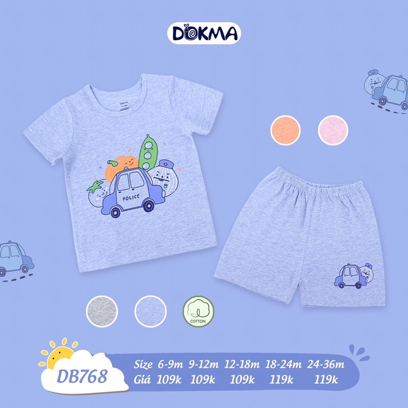 DB768 Bộ quần áo cài vai cộc tay Dokma