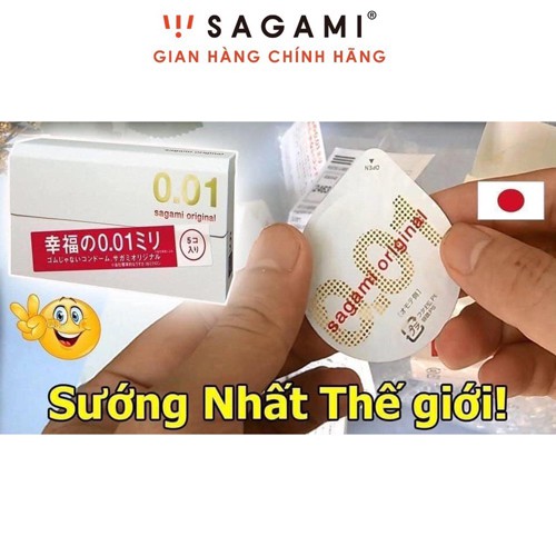 Bao cao su Sagami Original 0.01 nhập khẩu Nhật Bản - mỏng nhất thế giới-Che Tên khi giao hàng