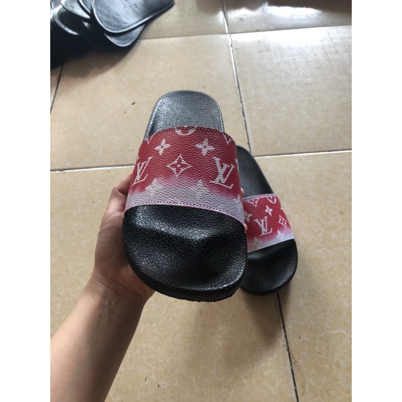 Dép Nam LVT 2 màu đỏ xanh Nâng Đế Siêu cao full size 38-43