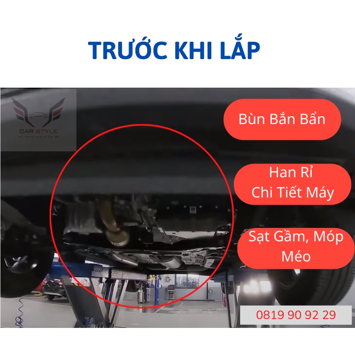 Tấm chắn bùn gầm xe ô tô Toyota Veloz/ Raize/ Avanza 2023 ốp gầm sơn chống rỉ chắn gầm oto chống đá văng tặng ốc Inox