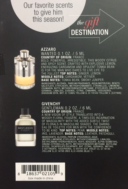 Set Nước Hoa Nam Macy’s Auth Mini ( Có Sẵn ) | Thế Giới Skin Care