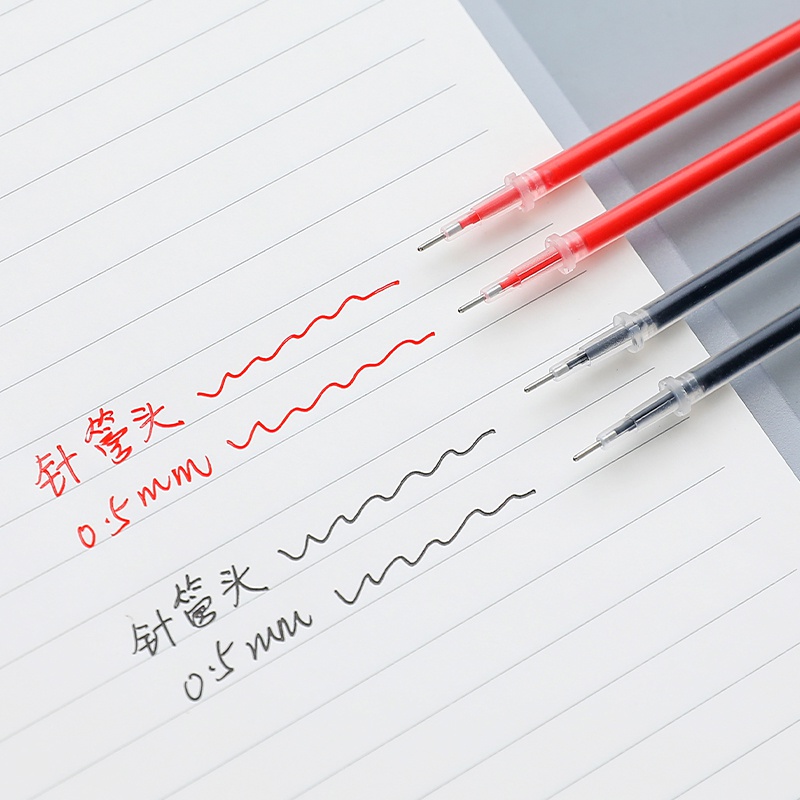 30 Ruột bút mực gel, ngòi bút 0.38mm màu đen/đỏ/xanh dương ngòi trơn mực đều giá sỉ