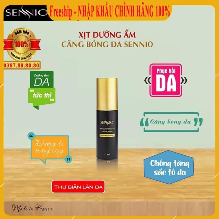 Nước xịt khoáng dưỡng ẩm da mặt hàn quốc/ Xịt dưỡng ẩm sennio giúp da trắng, căng bóng mịn cho da thường, da dầu, da mụn