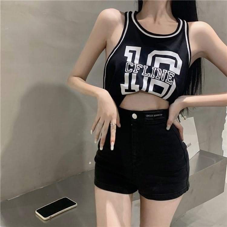 Áo Croptop Kiểu Dáng Áo Ba Lỗ Chất Thun Borip Dày Dặn In Hình 16 Thể Thao