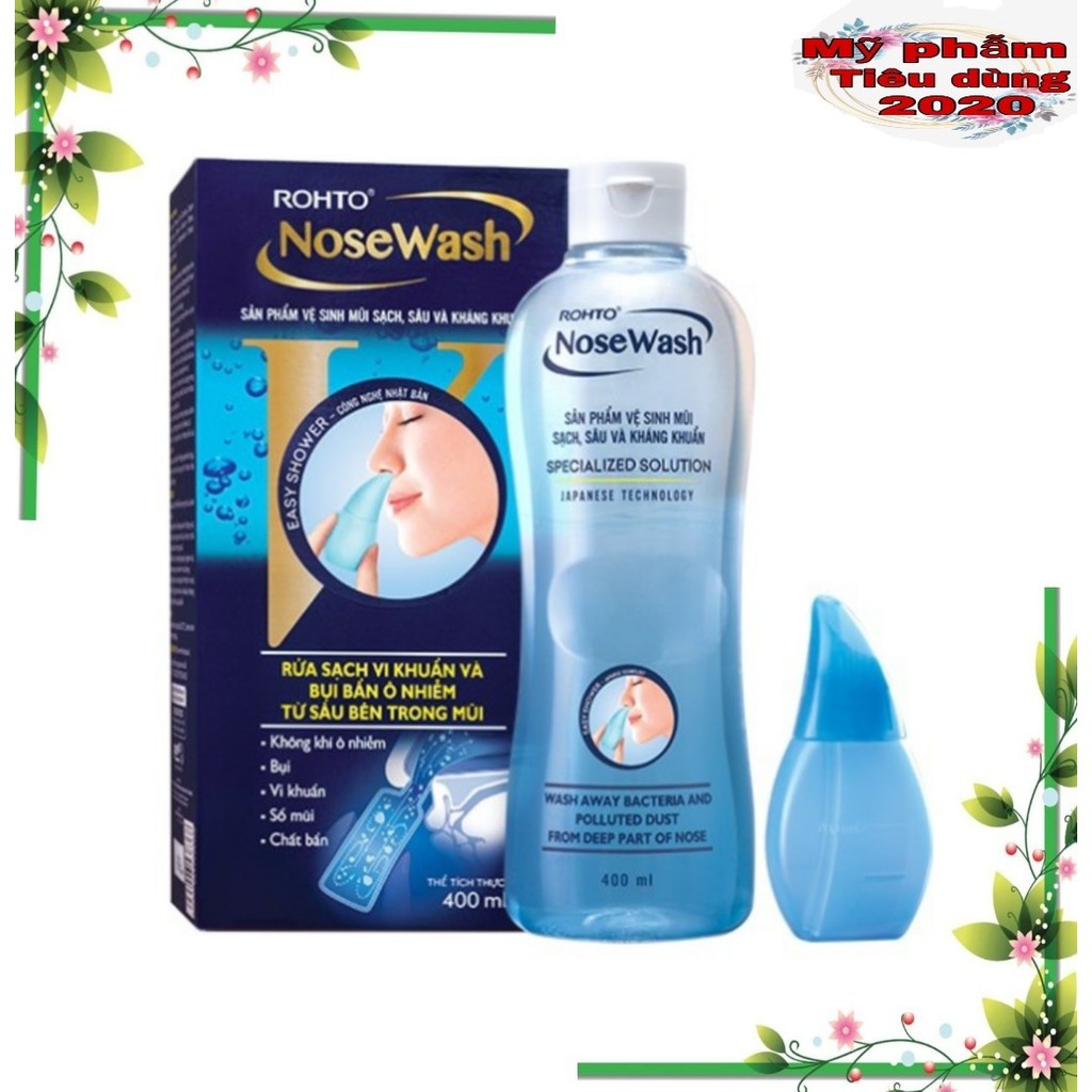 Bộ Vệ Sinh Mũi Rohto Nose Wash (1 Bình Vệ Sinh Mũi Easy Shower Và 1 Bình Dung Dịch 400 Ml)