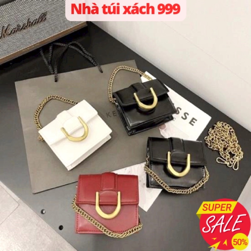 Túi xách mini túi đeo chéo nữ cnk dáng vuông khóa móng ngựa 2 dây đeo và cầm tay hót hót 2022