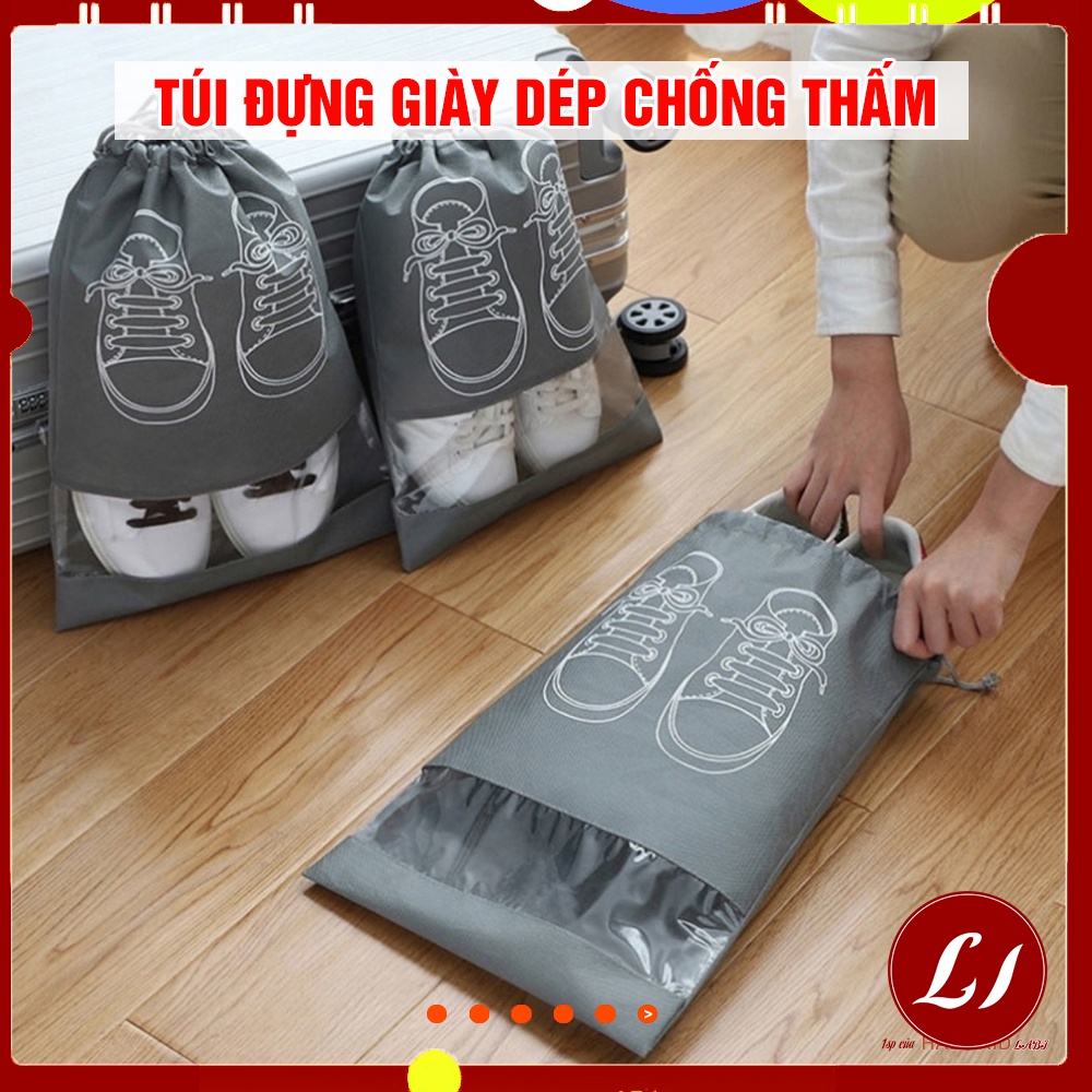 Túi đựng giày dép LOẠI TO chống thấm có dây rút tiện lợi, đa năng  - Nhiều mẫu