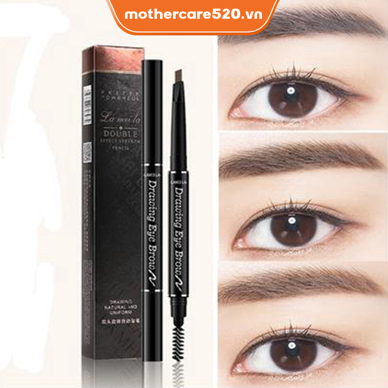 1 Bút chì kẻ lông mày hai đầu xoay tự động chống thấm nước lâu trôi