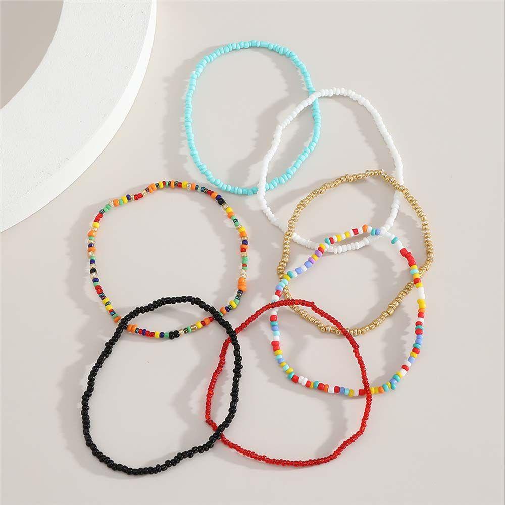 Set 7 Lắc Chân Co Giãn Handmade Phong Cách Boho Thời Trang Mùa Hè Cho Nữ