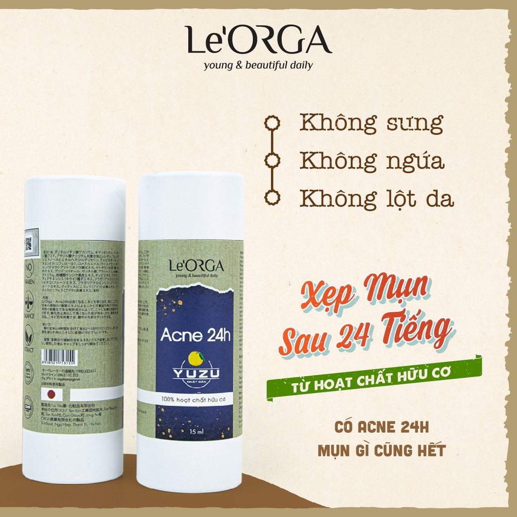 Serum Xẹp Mụn Le'Orga - Acne 24h Tinh Chất Ngừa Hết Mụn Cho Da Dầu, Nhạy Cảm 15ml | BigBuy360 - bigbuy360.vn